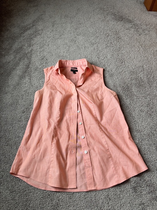 Talbots Tops - Talbots Coral Sleeveless Button Front Blouse Collared Petite SIZE 4P